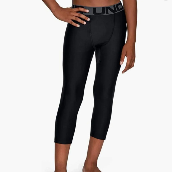 NWT Under Armour Boys' HeatGear Armour 3/4 Leggings - Picture 1 of 5